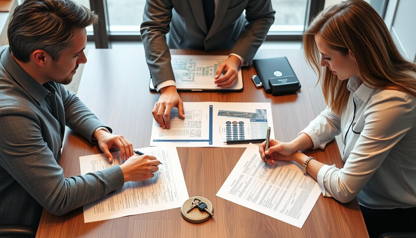 Family reviewing legal documents